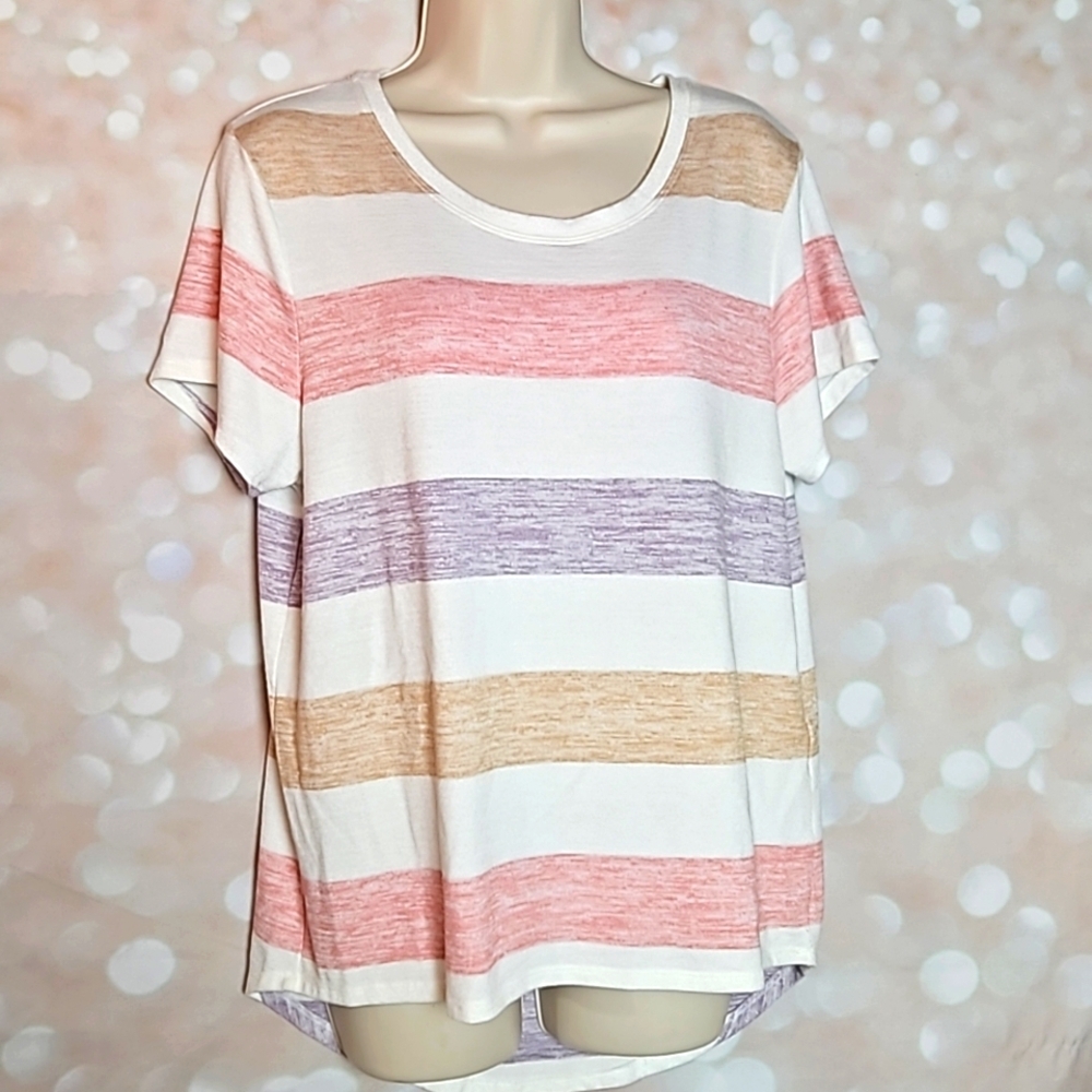 Market & Spruce | Striped High Low Knit Top